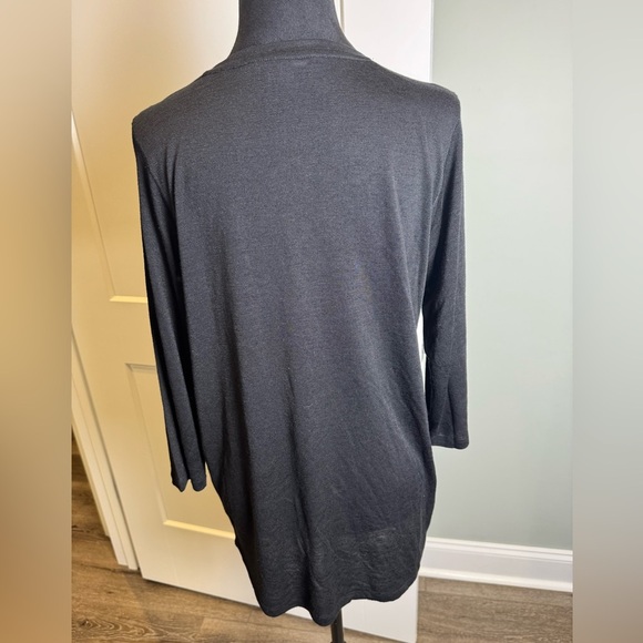 VINCE CREW NECK 3/4 SLEEVE WOMEN TEE SHIRT lightweight black - Picture 3 of 7